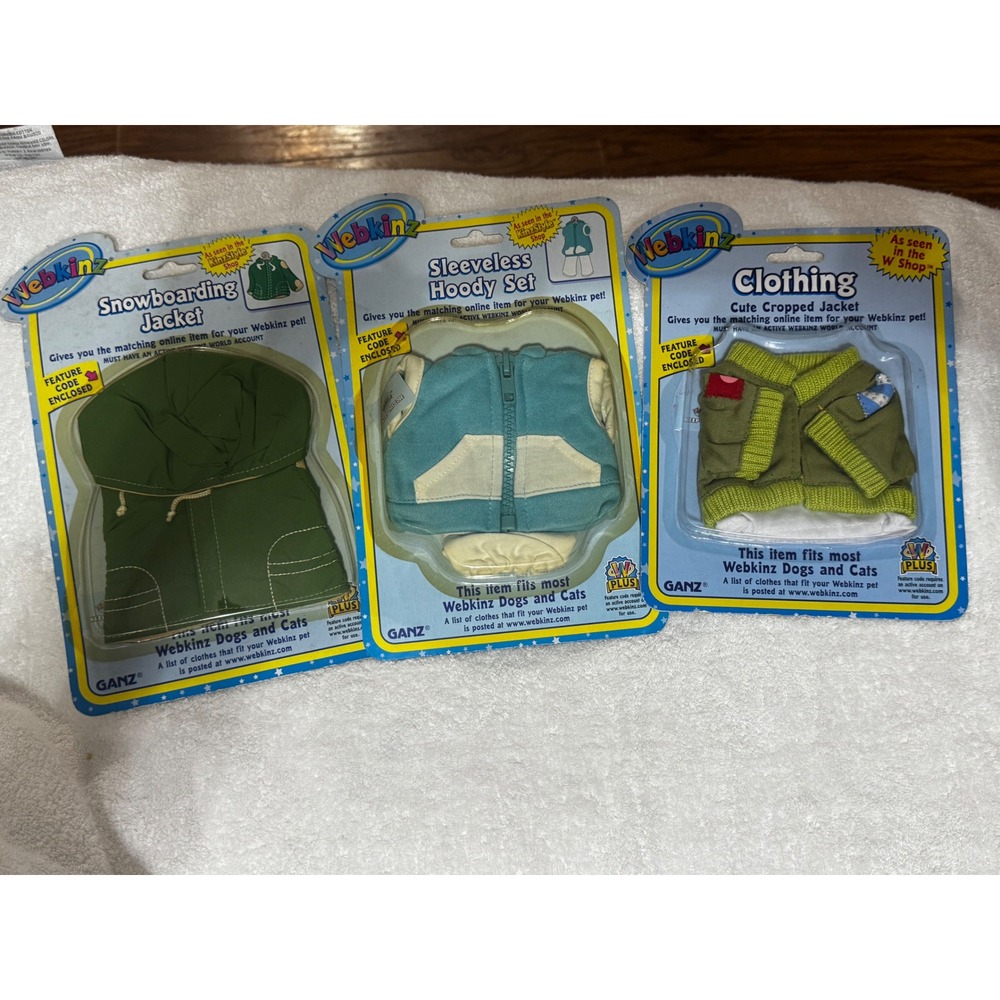 Webkinzā KinzStyle Clothing Lot 3 NIP Snowboarding Jacket Hoody Cropped Jacket